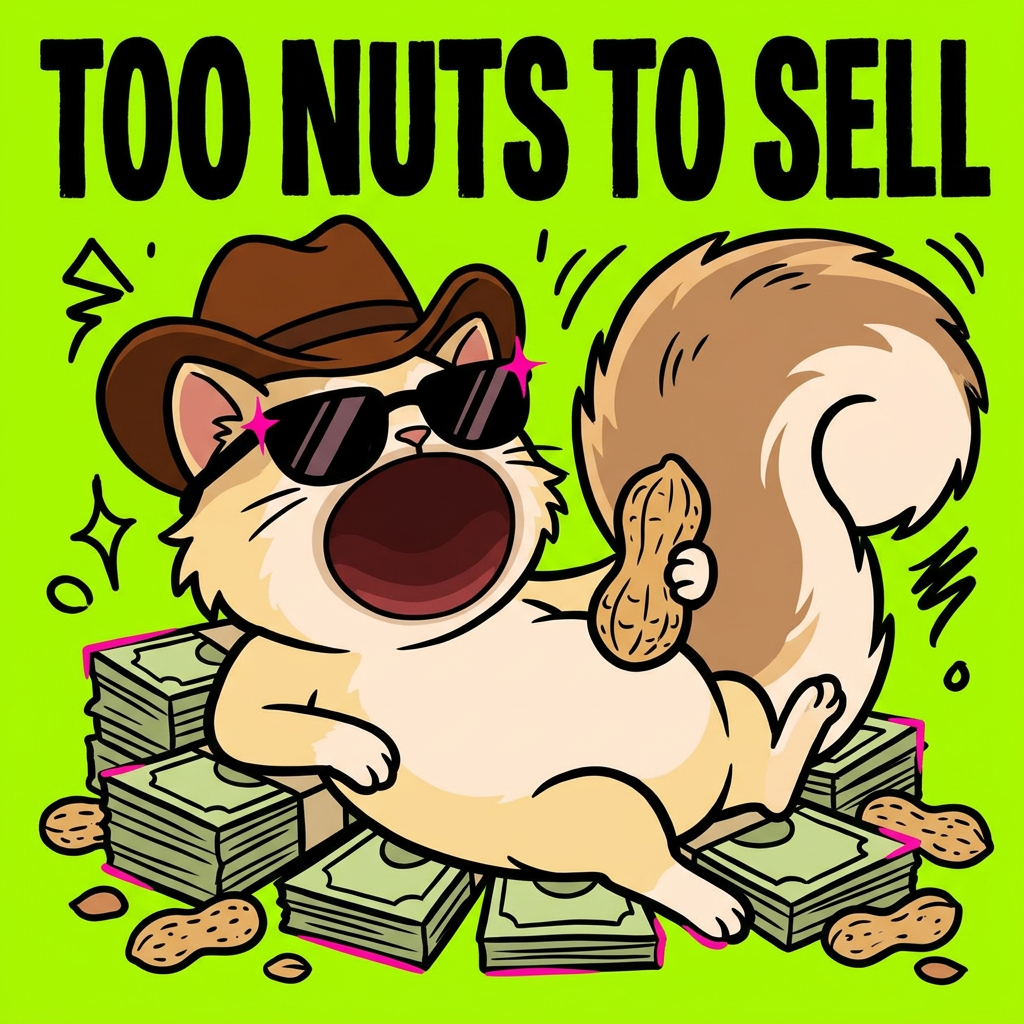 POPNUT in sunglasses lounging on cash against an acid green background